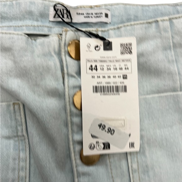 ZARA NWT Wide-Leg LIGHT BLUE Denim Pants - Picture 7 of 10